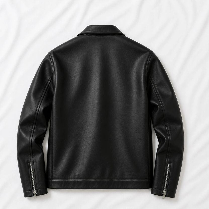 Onestreet Men Solid Leather Jacket - Image 2
