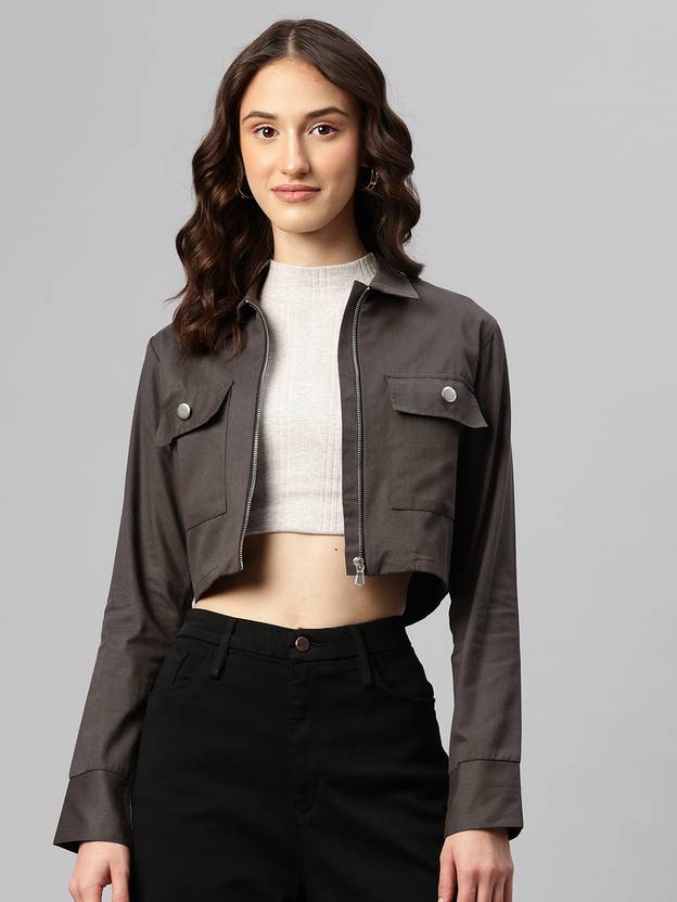 Popnetic Women Solid Casual Jacket