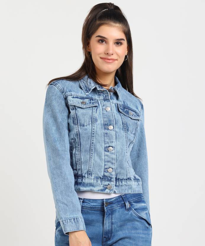 Tokyo Talkies Women Solid Denim Jacket