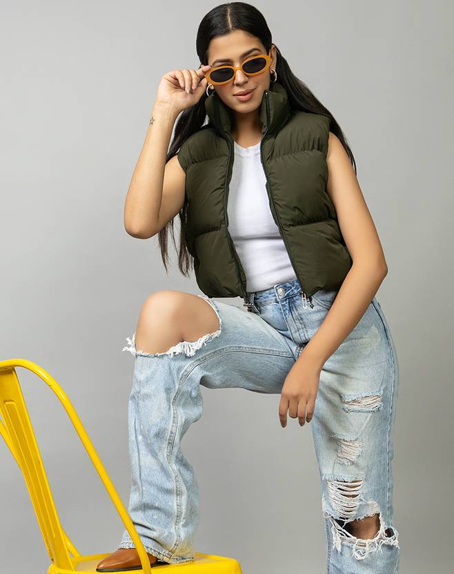 BAYSTREET Sleeveless Solid Women Jacket