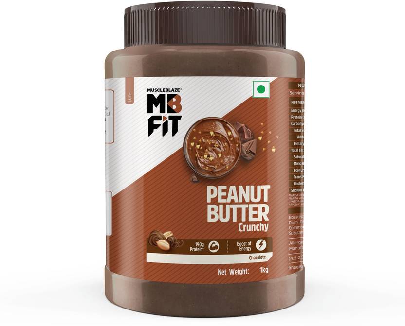 MUSCLEBLAZE Chocolate Peanut Butter, Crunchy, High Protein, No Trans