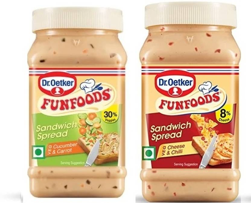 FUN FOOD Sandwich Spread Cucumber Carrot & Cheese and Chilli Sandwich