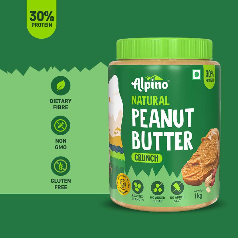 ALPINO Natural Peanut Butter Crunch Unsweetened 1 kg Price in India Buy ALPINO Natural Peanut