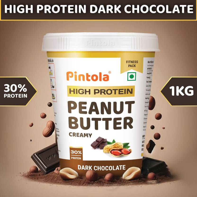 Pintola HIGH Protein Peanut Butter (Dark Chocolate) (Creamy) 1 kg Price