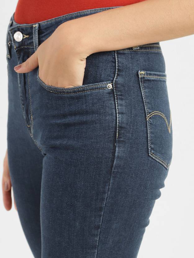 Women Skinny High Rise Blue Jeans