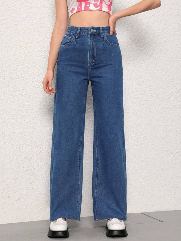 Fifth st Women Wide Leg High Rise Blue Jeans