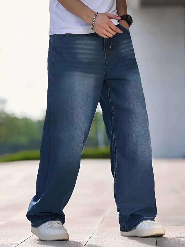 WaltZ Men Loose Fit Mid Rise Dark Blue Jeans - Image 2
