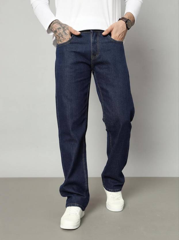 DENIM LOOK Men Relaxed Fit Mid Rise Dark Blue Jeans