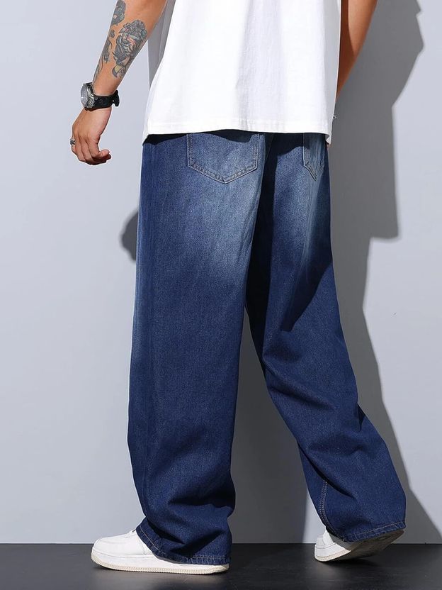 MEBOY Men Loose Fit Mid Rise Blue Jeans - Image 2