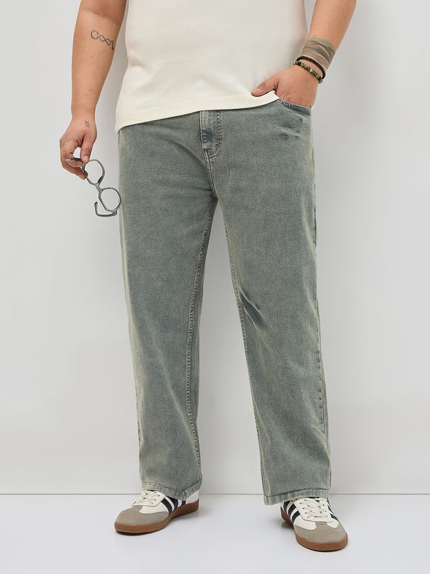 Urbano Plus Men Grey Mid Rise Jeans - Image 1
