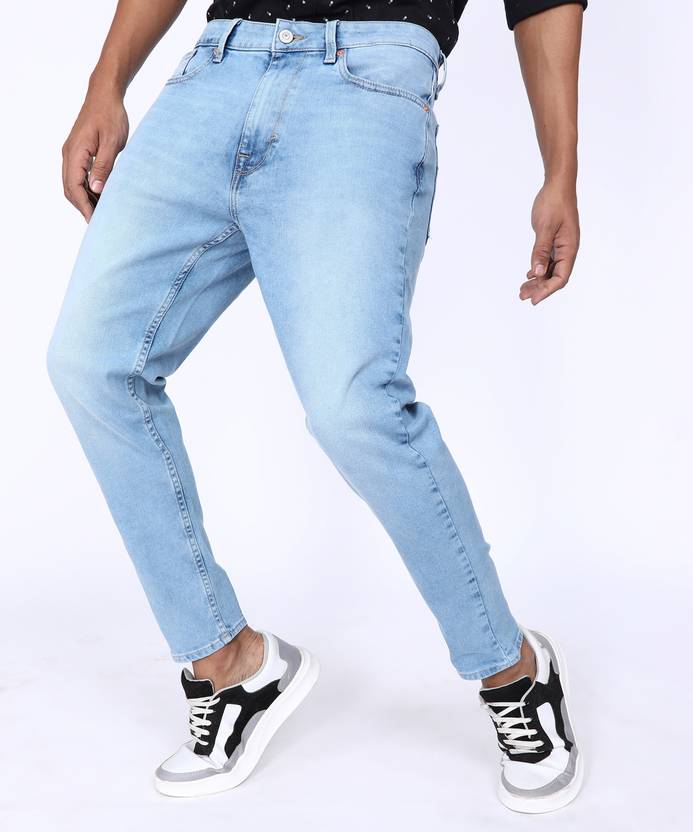 Men Tapered Fit Low Rise Blue Jeans