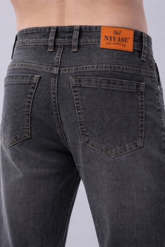 NIVASU Men Straight Fit Mid Rise Grey Jeans - Image 4