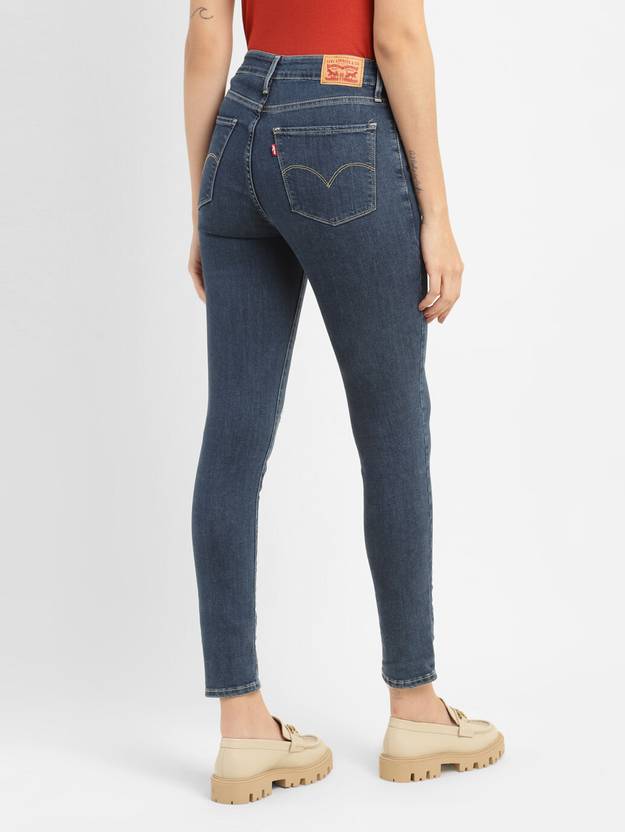 Women Skinny High Rise Blue Jeans