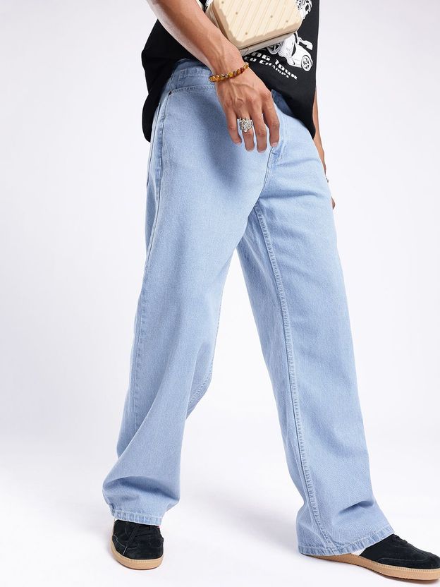 Glitchez Men Loose Fit Mid Rise Blue Jeans - Image 2