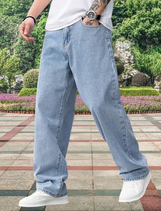 BLAKSMOKY Men Relaxed Fit Mid Rise Light Blue Jeans - Image 4