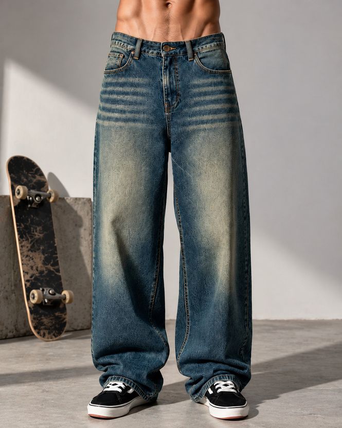sanedi Baggy Fit Men Black Jeans - Image 10