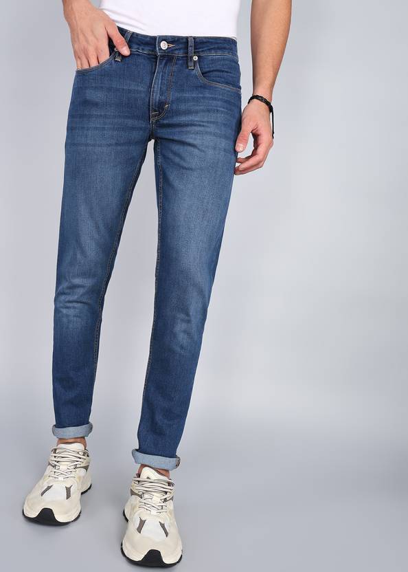 FLYING MACHINE Men Super Skinny Low Rise Blue Jeans