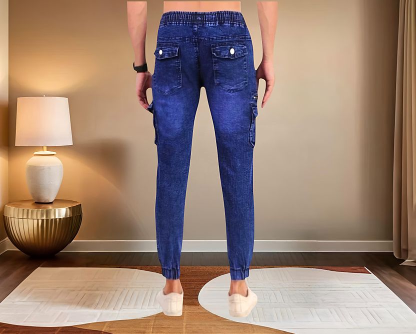 MAPRAHI Men Jogger Fit Mid Rise Dark Blue Jeans - Image 2