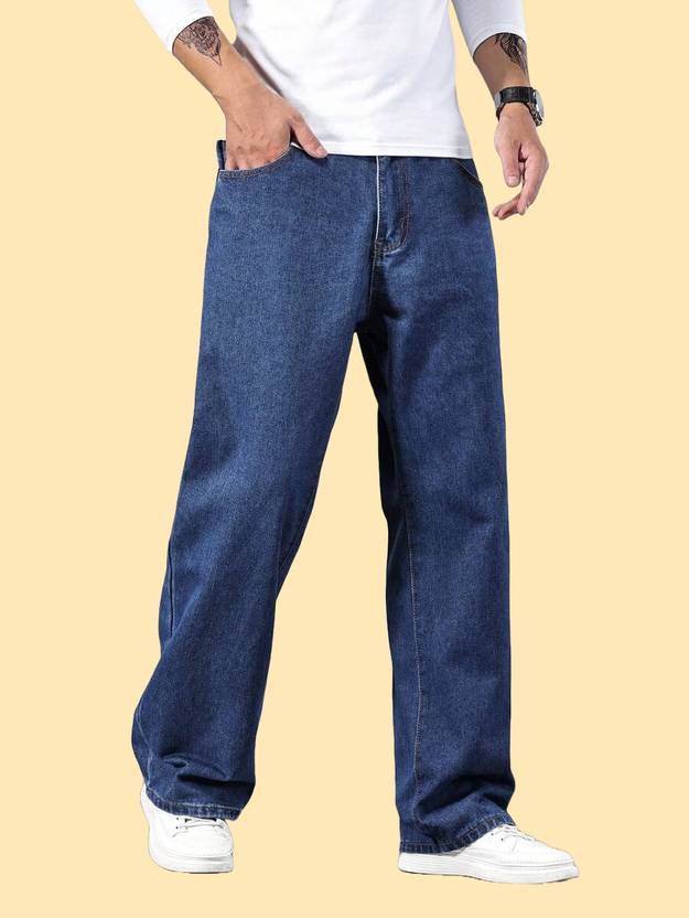 DENIM LOOK Men Relaxed Fit Mid Rise Dark Blue Jeans
