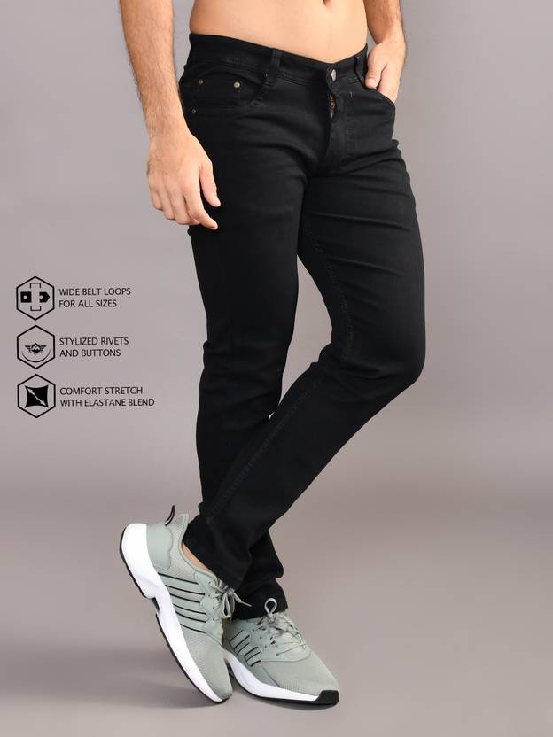 Lzard Men Regular Mid Rise Black Jeans