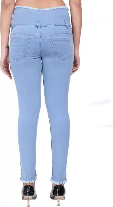 Women Skinny Mid Rise Black Jeans
