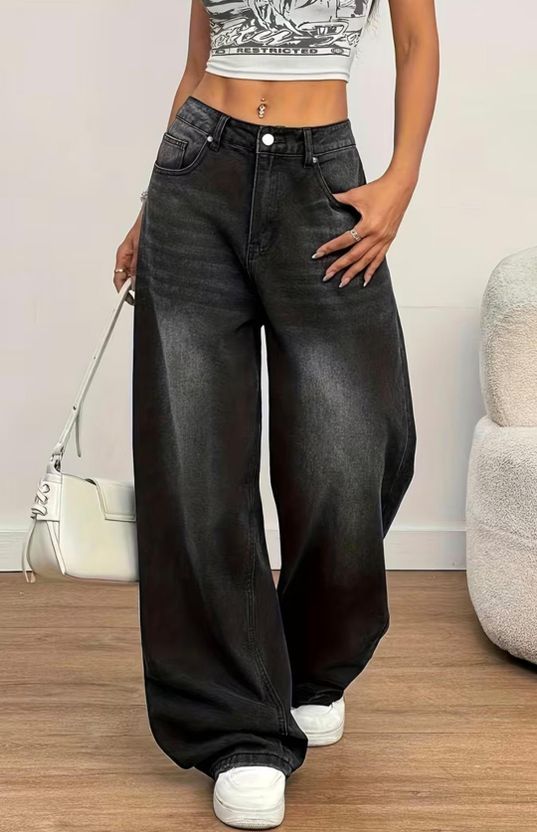 HUNTER & HAYES Women Wide Leg High Rise Black Jeans - Image 5