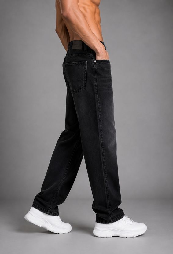 DenSHAH Men Straight Fit Mid Rise Black Jeans - Image 3