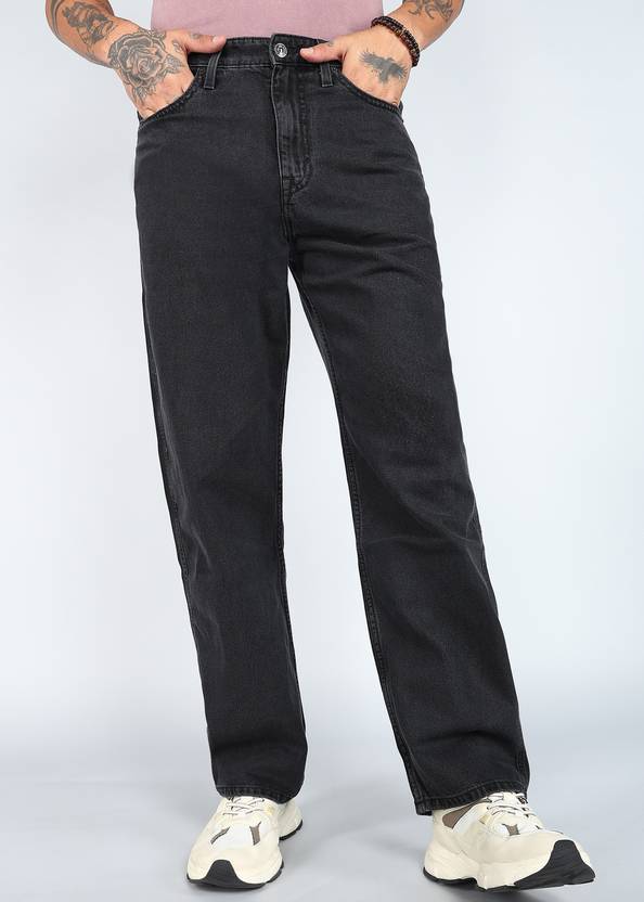 FLYING MACHINE Men Relaxed Fit Mid Rise Black Jeans