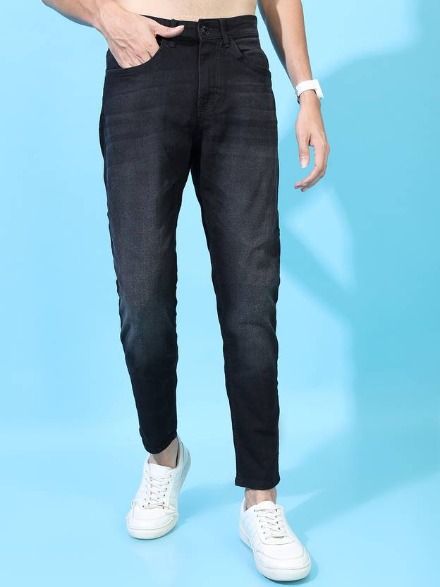 HIGHLANDER Men Tapered Fit Mid Rise Black Jeans