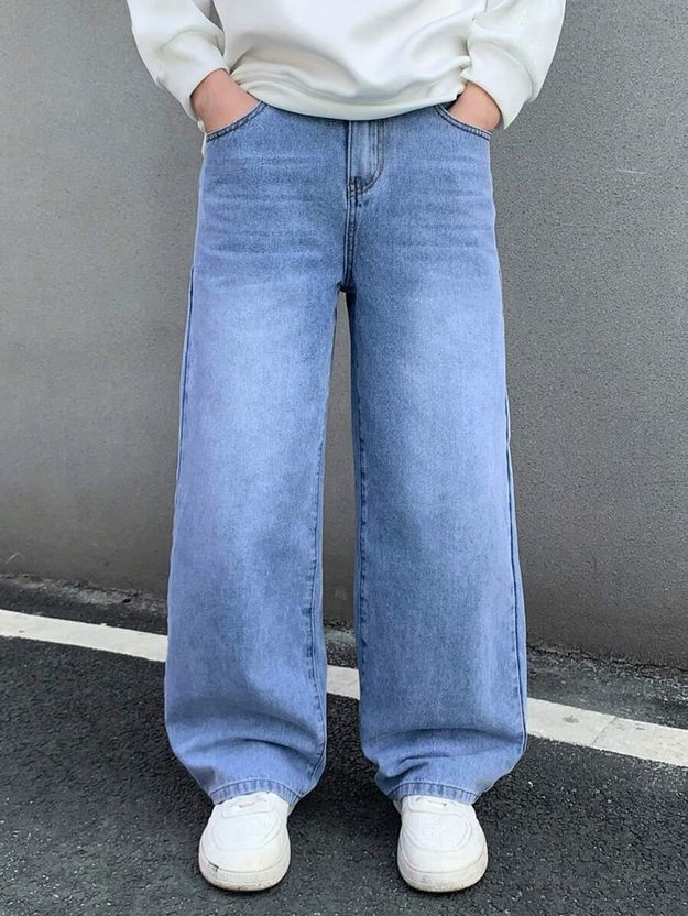 MERRYNX Men Straight Fit Mid Rise Light Blue Jeans - Image 1