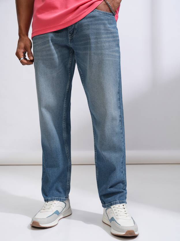 HIGHLANDER Men Straight Fit Mid Rise Blue Jeans