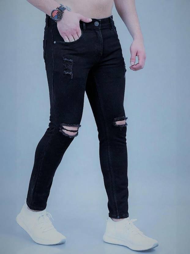 RusticBlooms Men Skinny Mid Rise Black Jeans
