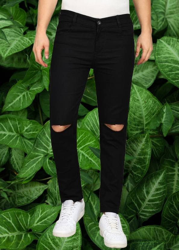 RusticBlooms Men Slim Mid Rise Black Jeans