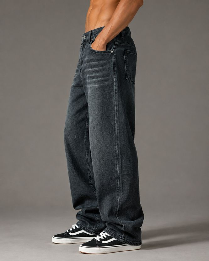 sanedi Baggy Fit Men Black Jeans - Image 5