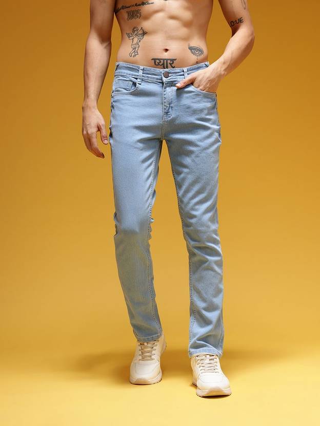 HERE&NOW Men Slim Mid Rise Blue Jeans