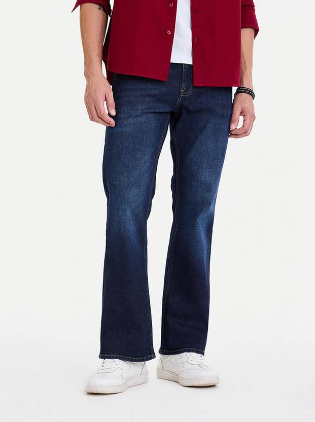 Snitch Boot-Leg Men Dark Blue Jeans