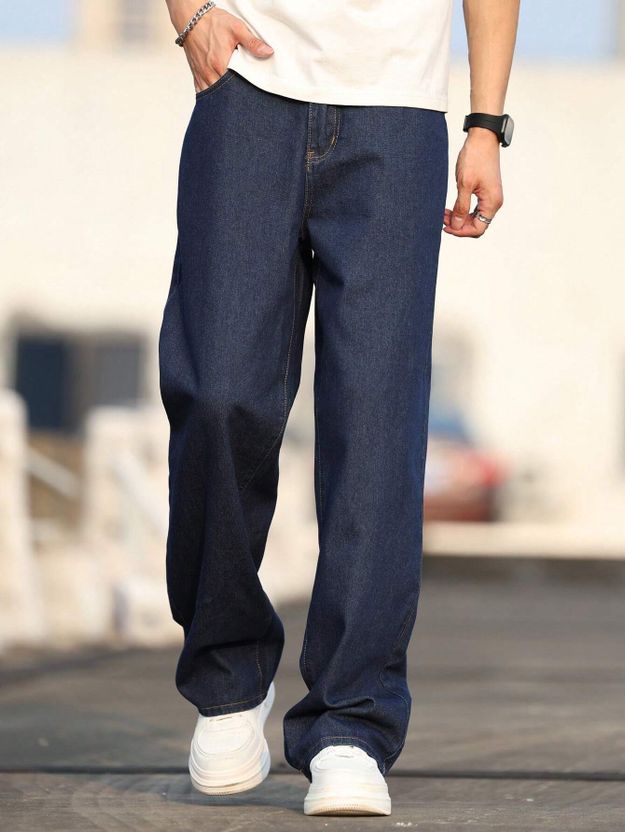 AJJ Men Baggy Fit Mid Rise Black Jeans - Image 10