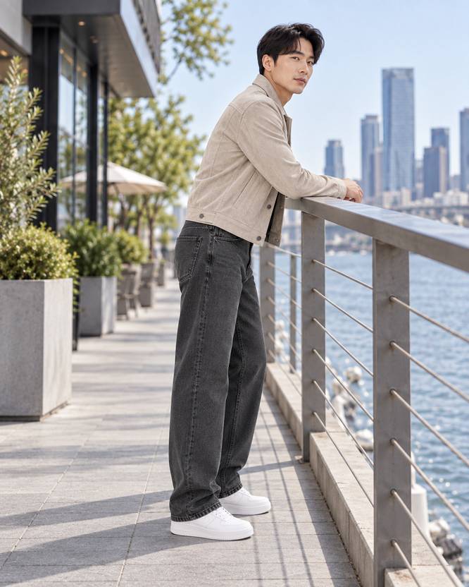 GARTEEN Loose Fit Men Grey Jeans
