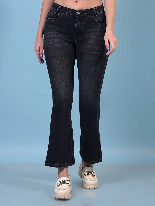 CRIMSOUNE CLUB Women Boot-Leg Mid Rise Blue Jeans