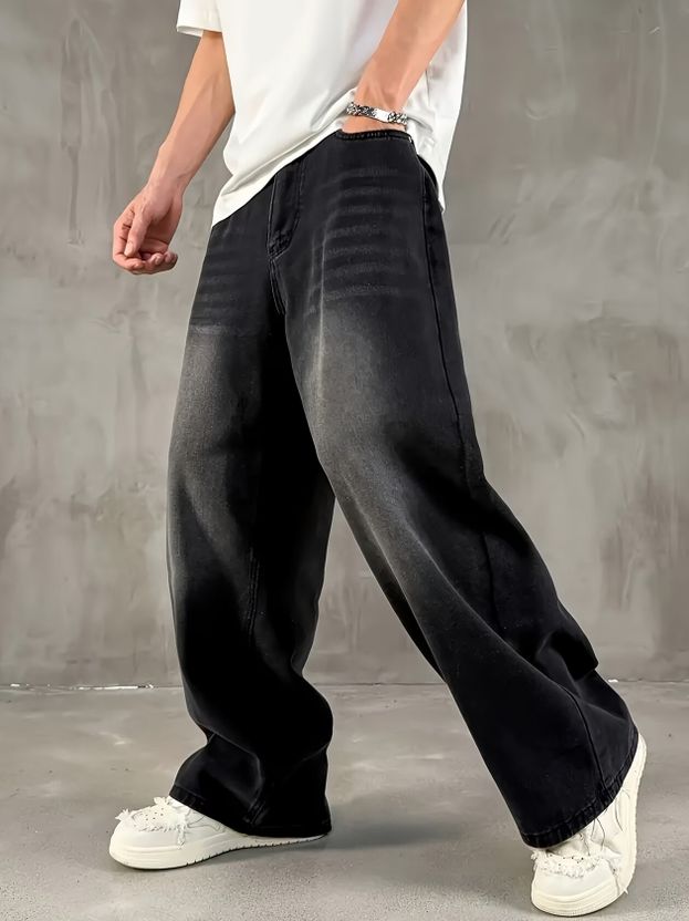 Plus91 Men Baggy Fit Mid Rise Light Blue Jeans - Image 6