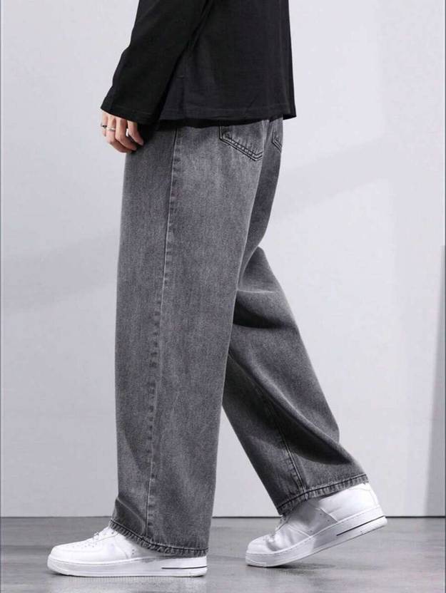 Wanted Men Straight Fit Mid Rise Grey Jeans