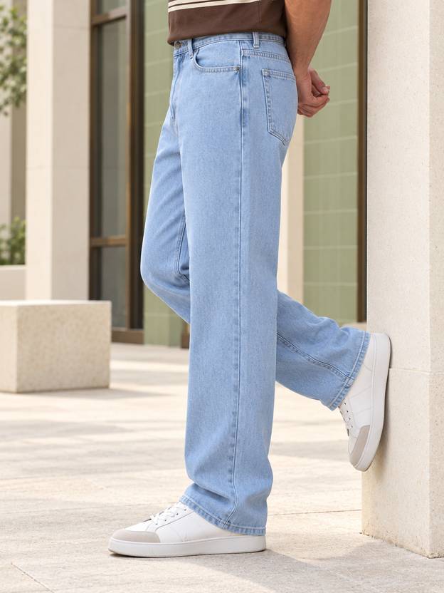 GARTEEN Men Loose Fit Mid Rise Light Blue Jeans