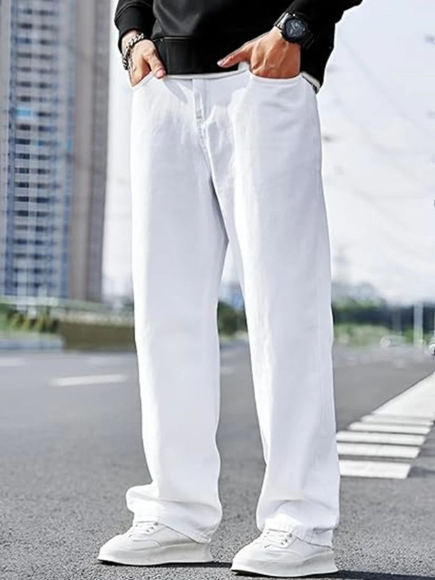 wearworld Men White Loose Fit Mid Rise Jeans - Image 9