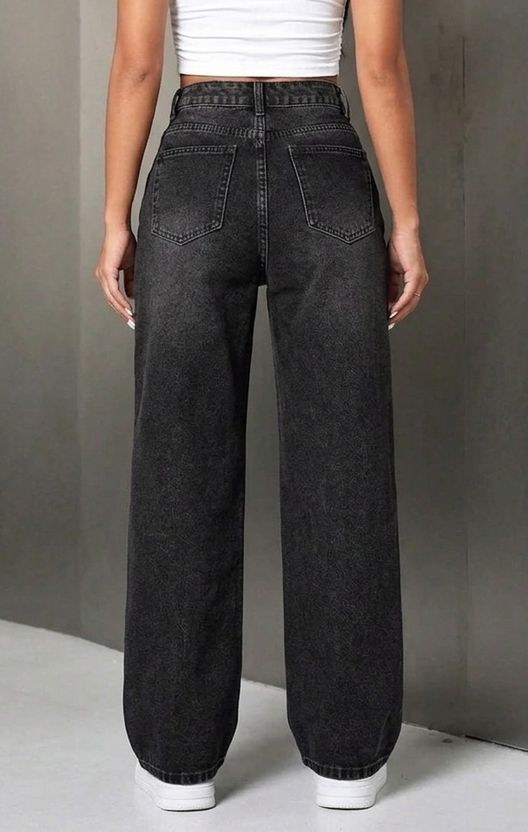FLIKO Women Relaxed Fit High Rise Black Jeans - Image 2