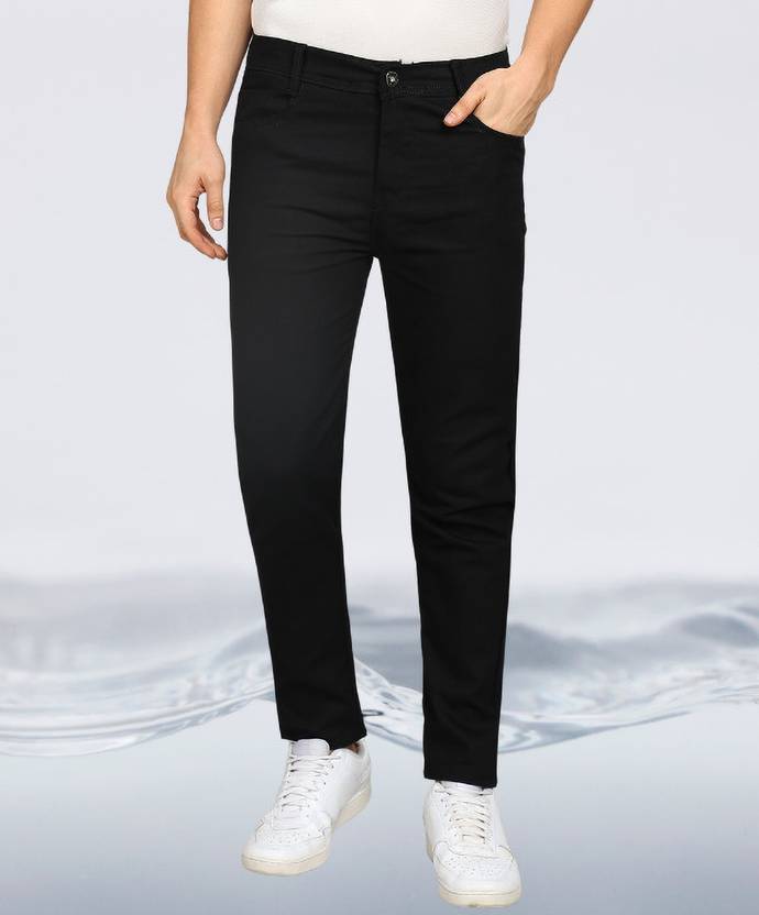 RusticBlooms Men Slim Mid Rise Black Jeans