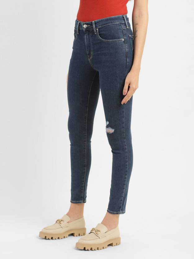 Women Skinny High Rise Blue Jeans
