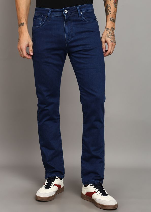 DENWOX Men Straight Fit Mid Rise Dark Blue Jeans - Image 7