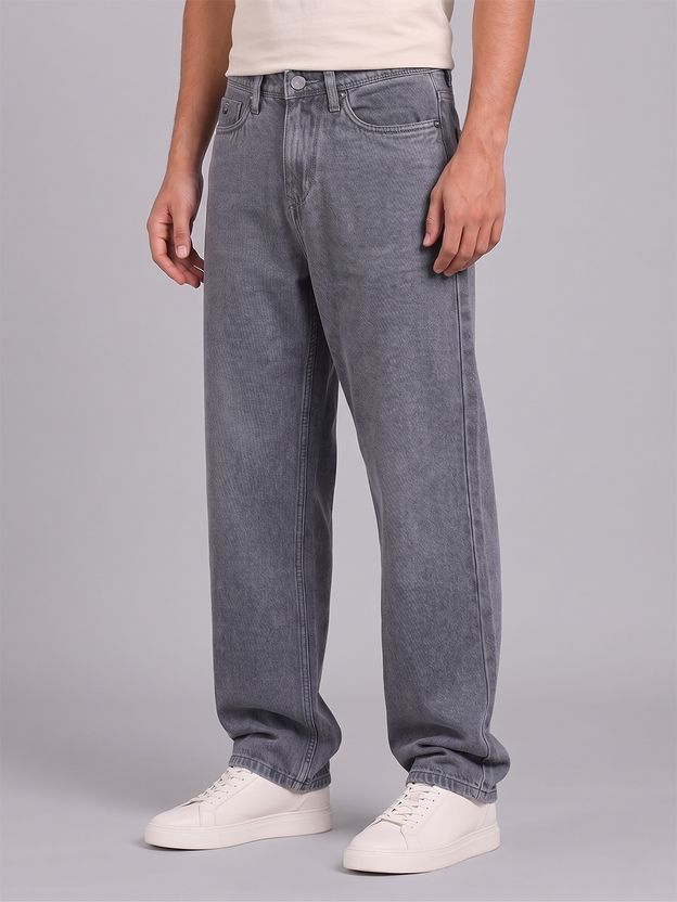 Thunder Jeans Men Baggy Fit Mid Rise Grey Jeans - Image 1