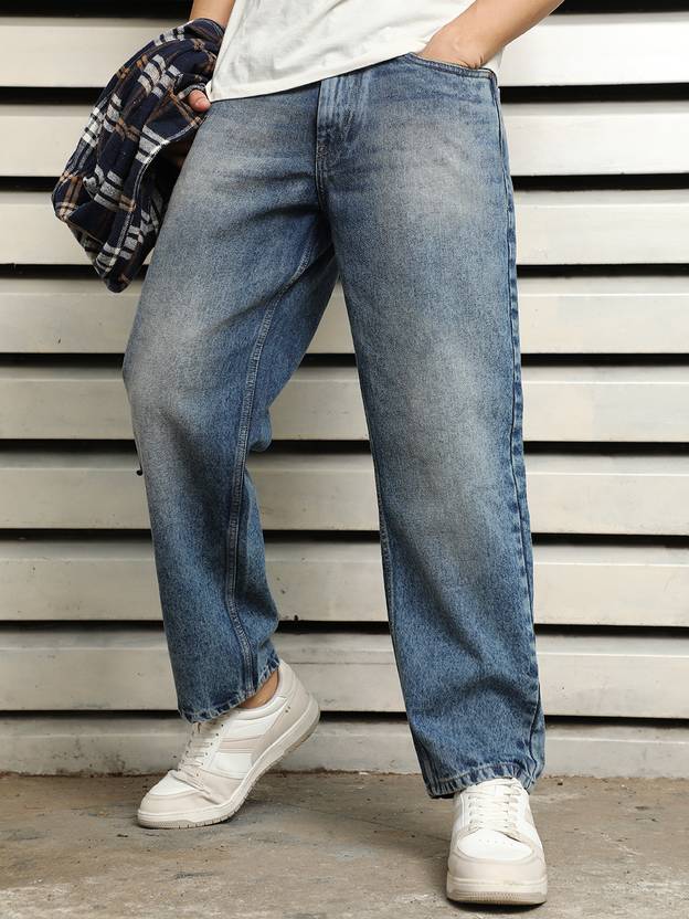 High Star Men Relaxed Fit Mid Rise Blue Jeans