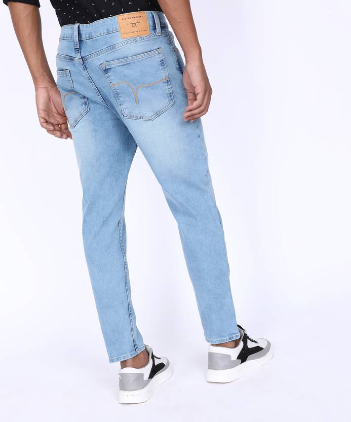 Men Tapered Fit Low Rise Blue Jeans